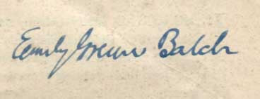 Emily Greene Balch Autograph