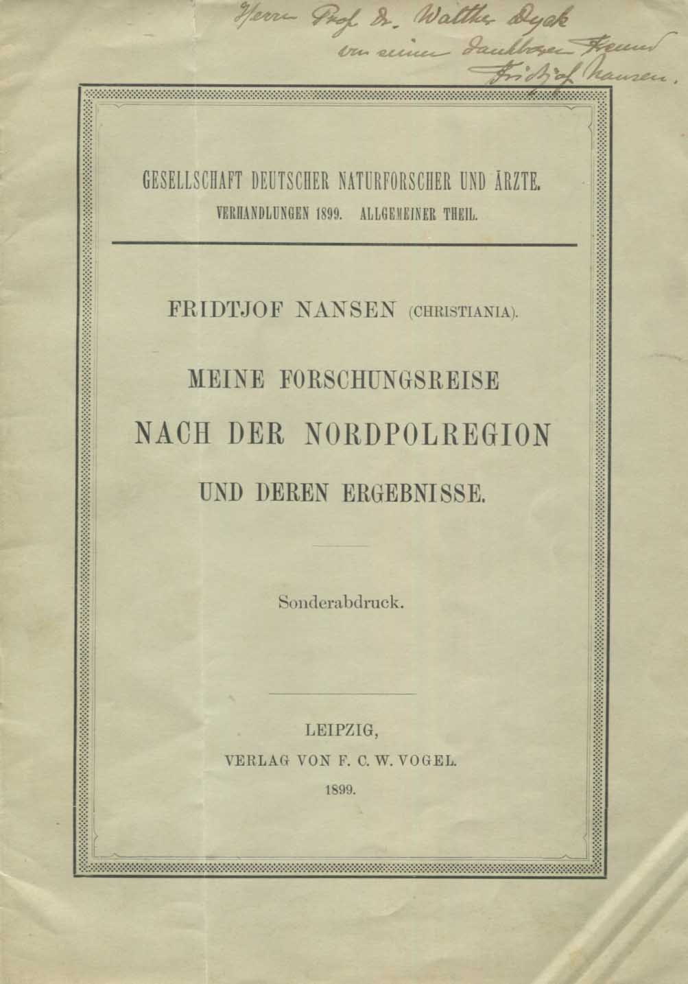 Fridtjof Nansen Autograph