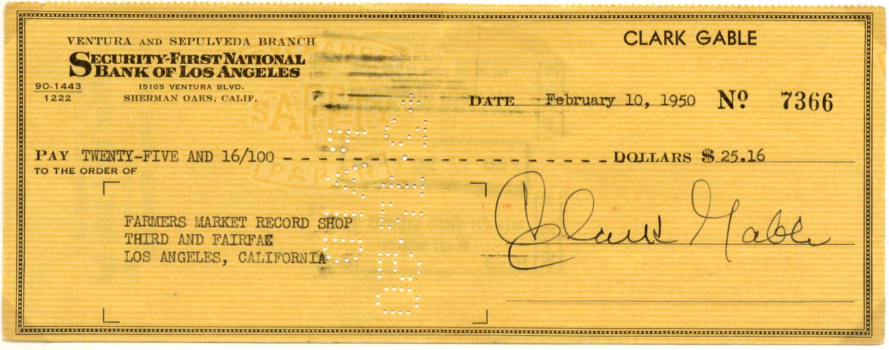 Clark Gable Autograph Autogramm | ID 15444841628029