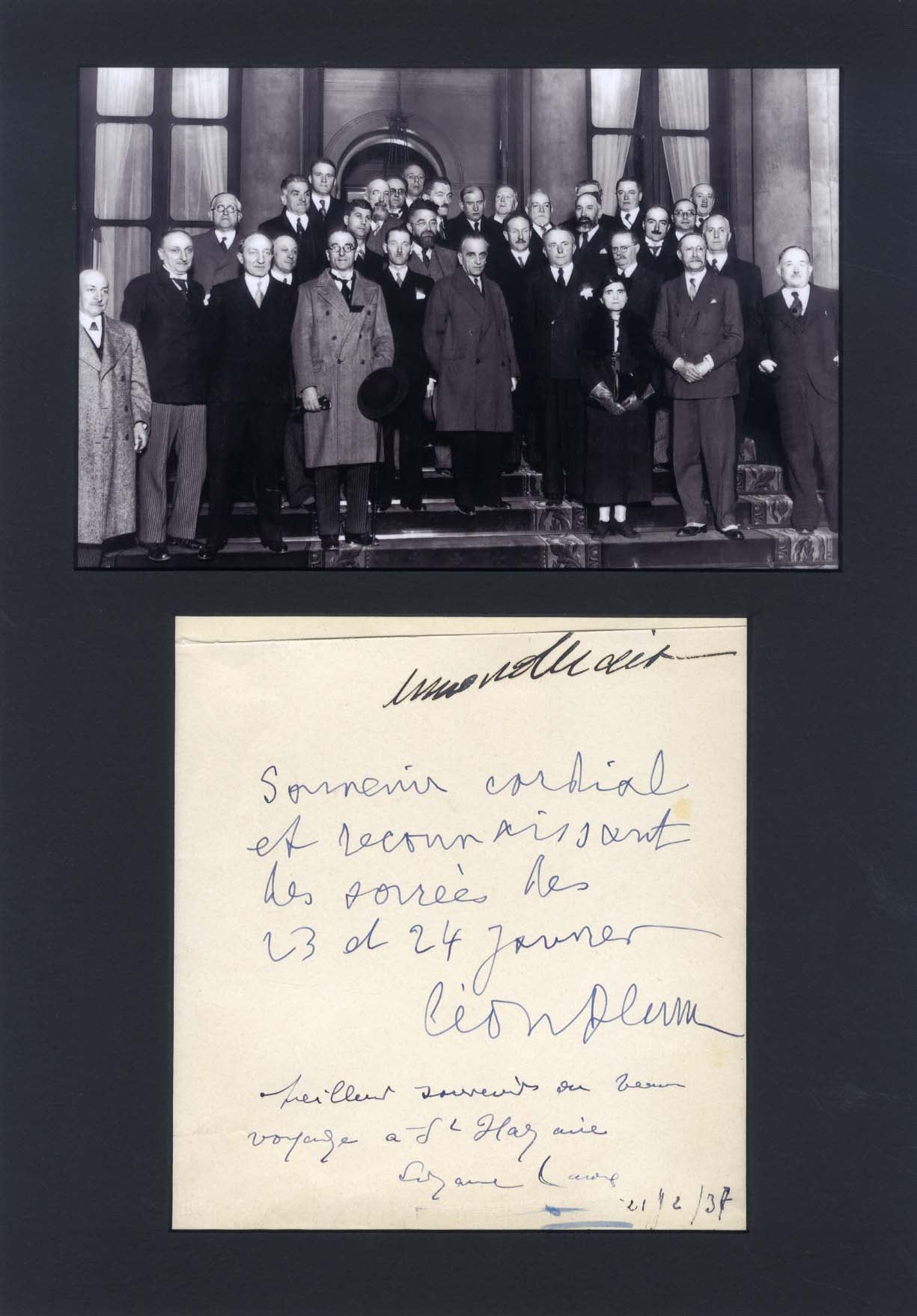 Leon Blum & Suzanne Lacore Autogramme