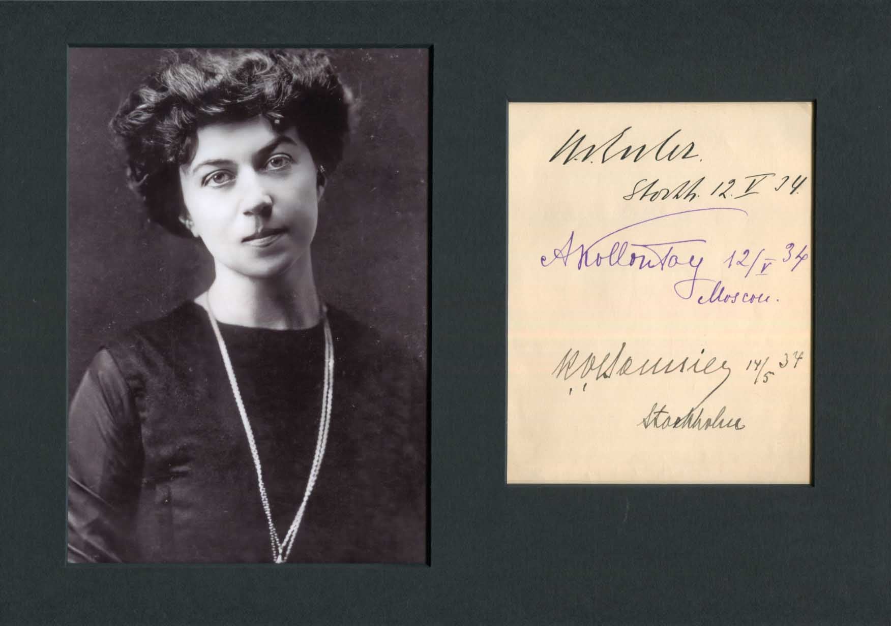 Alexandra Kollontai & Ulf von Euler Autogramme