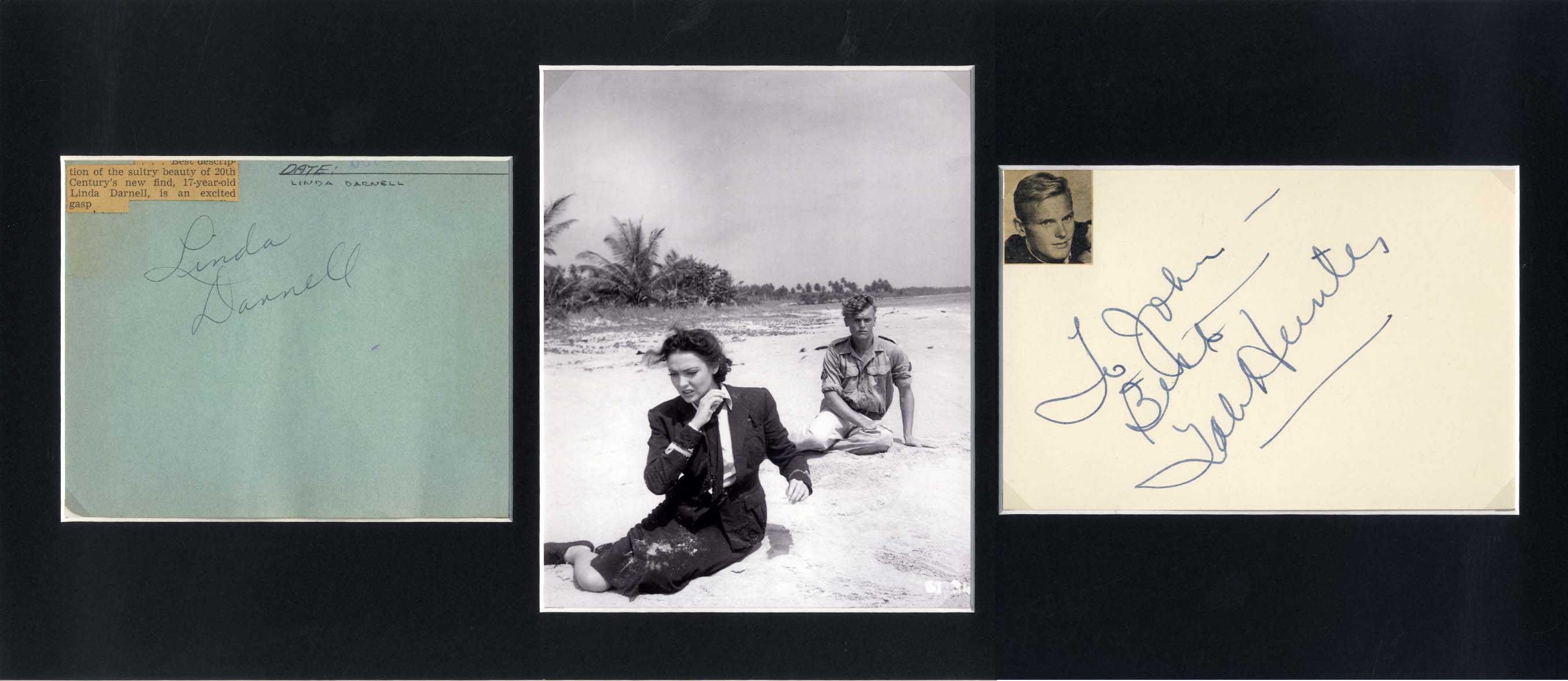 Linda Darnell & Tab Hunter Autographs