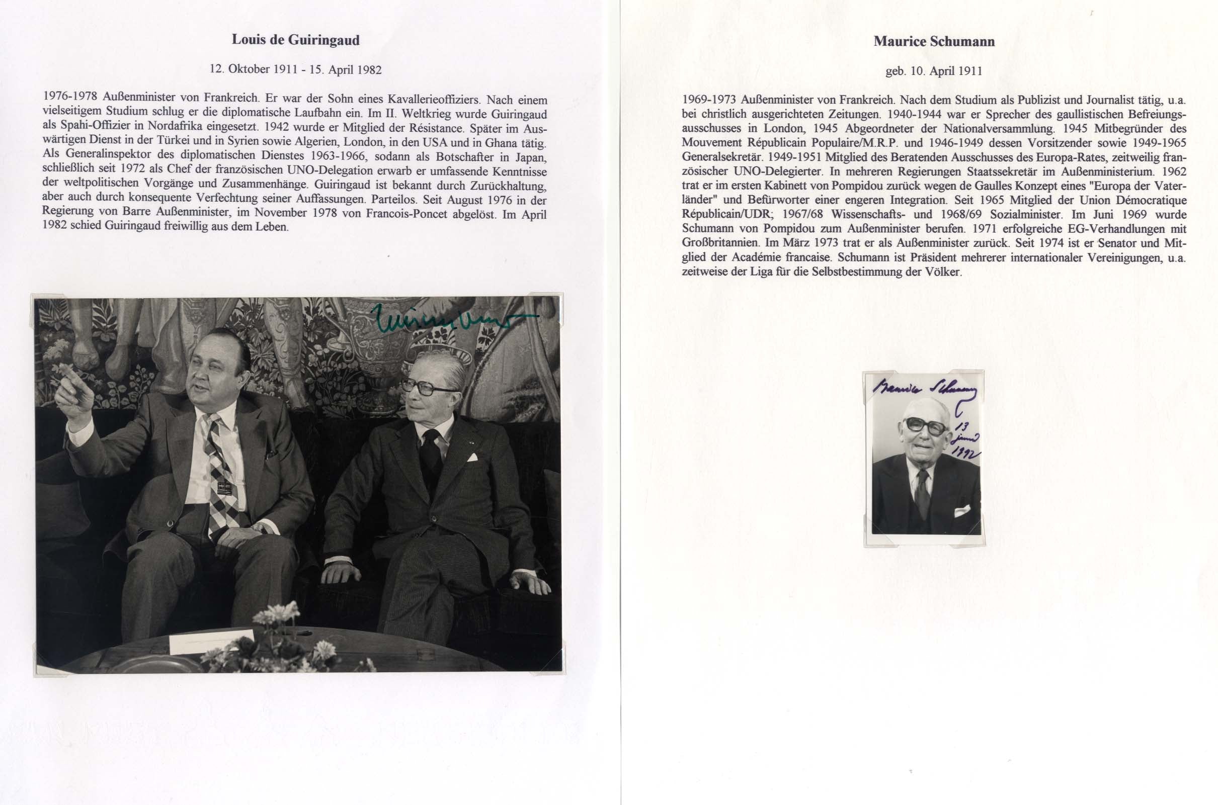 French Politicians Collection (26) Autographs