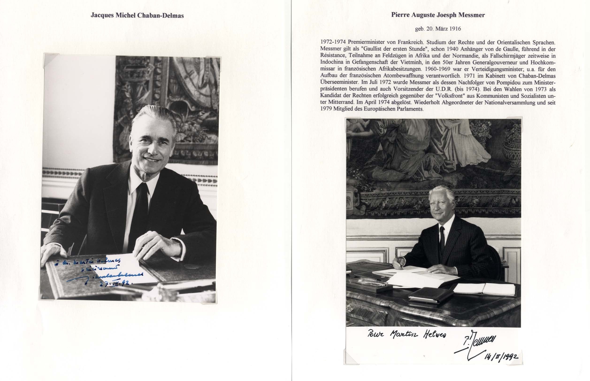 French Politicians Collection (26) Autographs