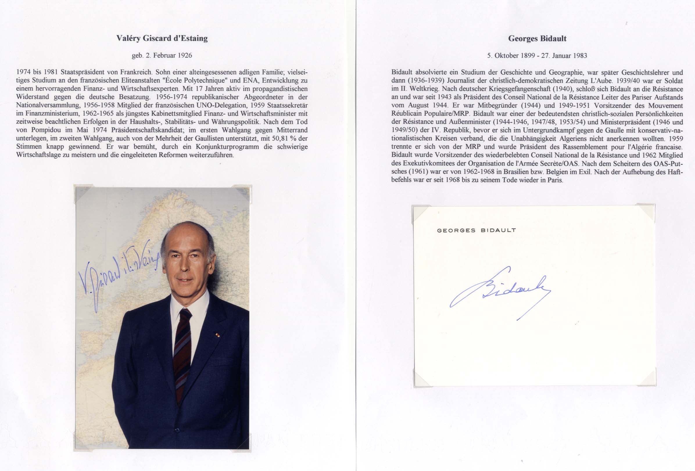 French Politicians Collection (26) Autographs
