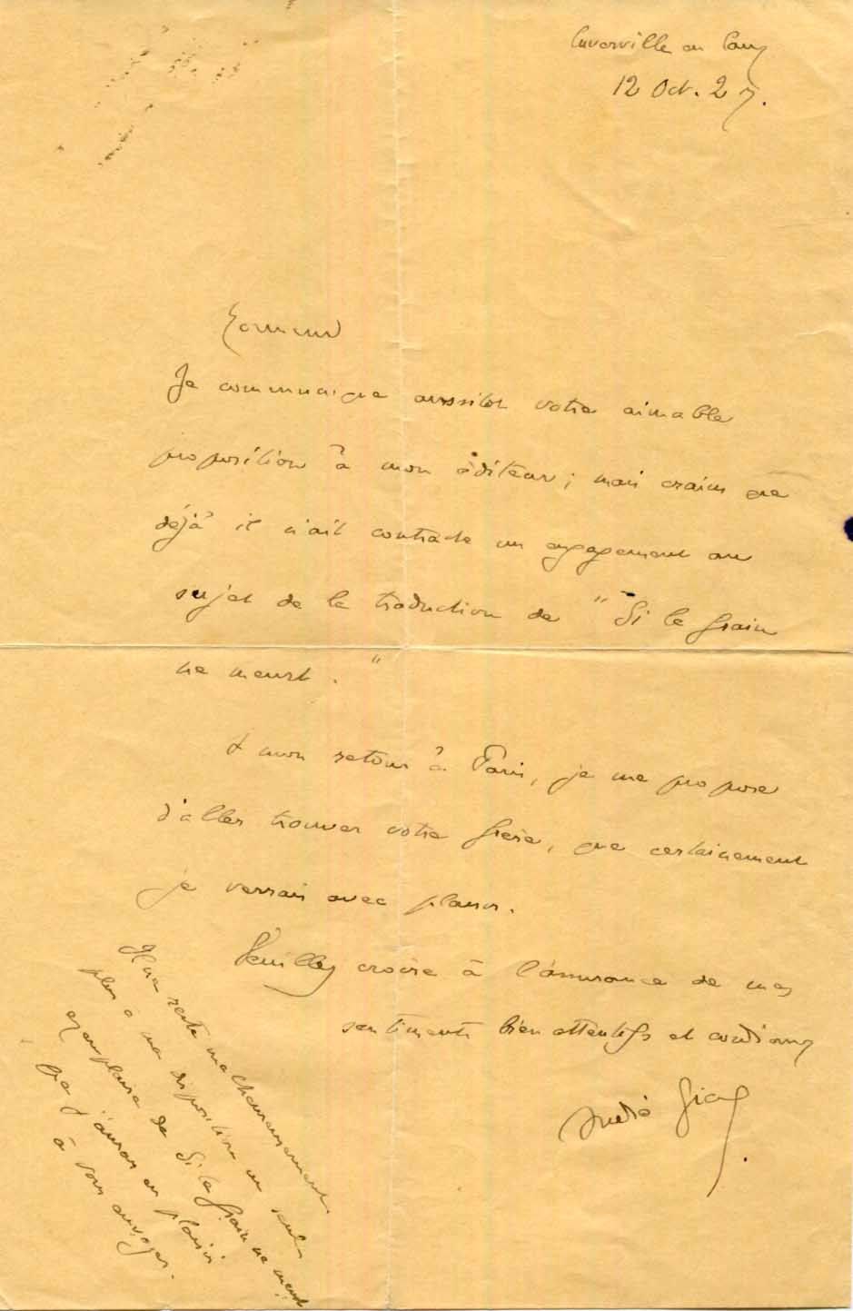 André Gide Autograph