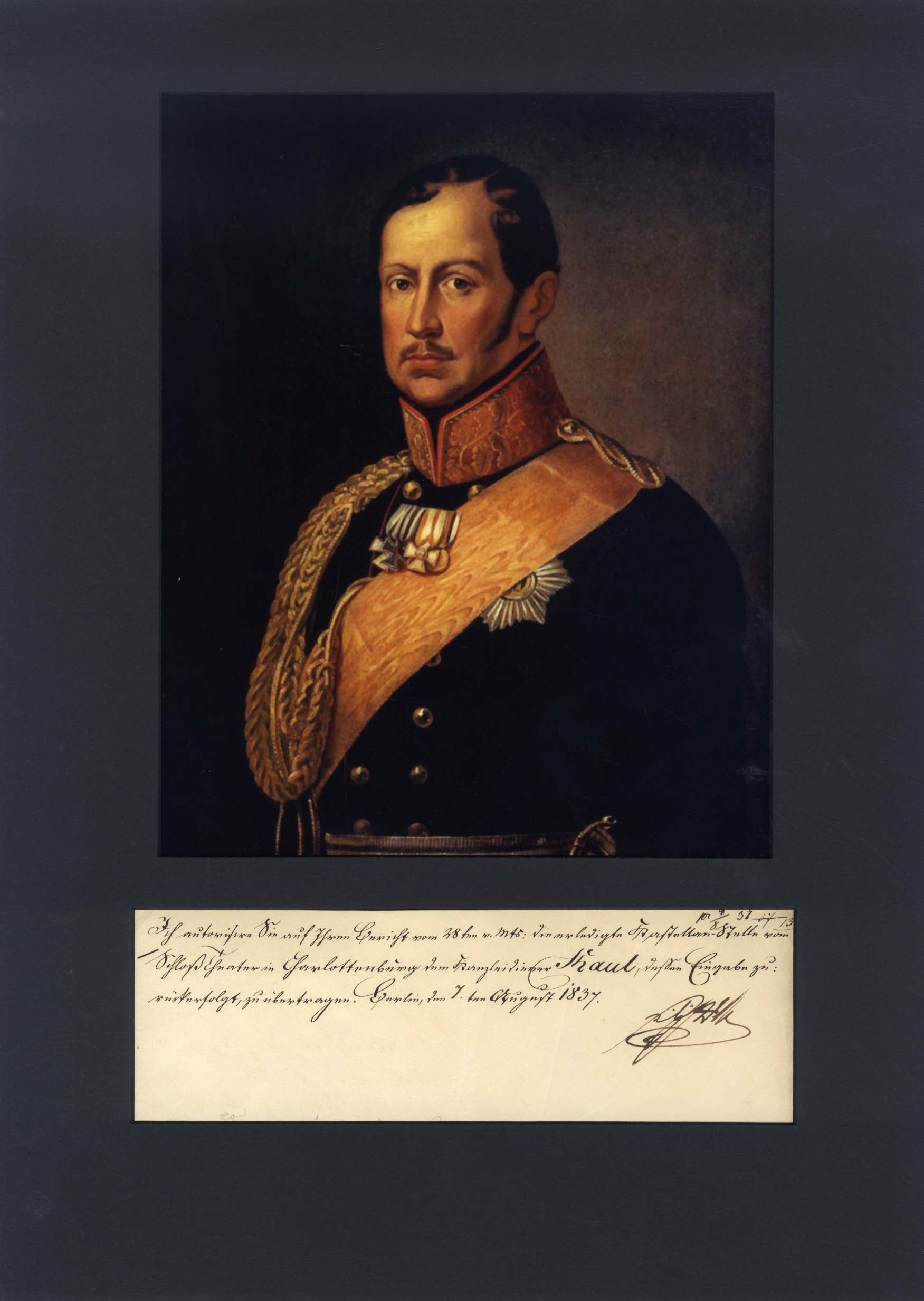 Friedrich Wilhelm III. Autogramm