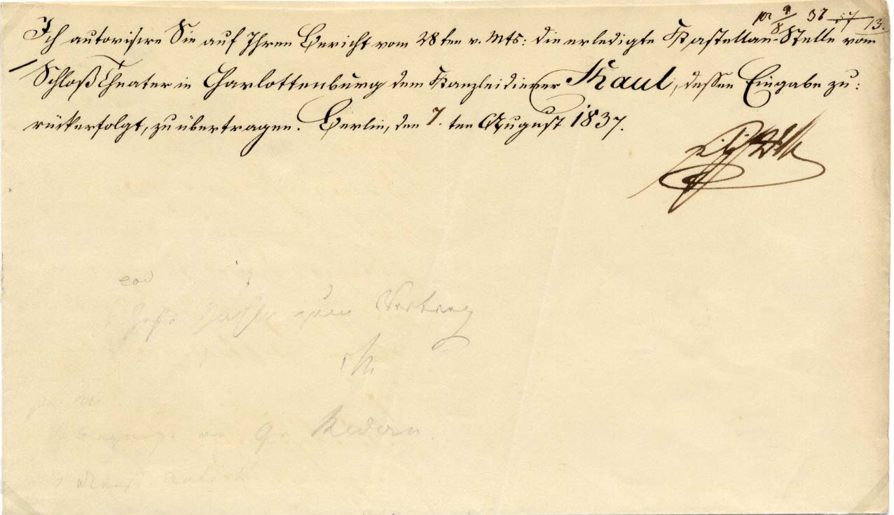 Friedrich Wilhelm III. Autogramm