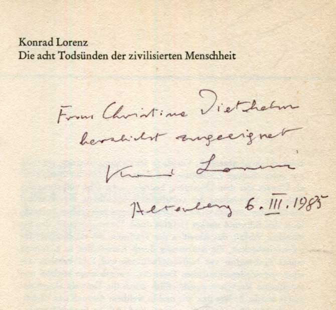 Konrad Lorenz Autograph