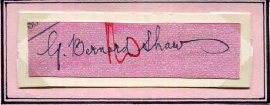 George Bernard Shaw Autograph