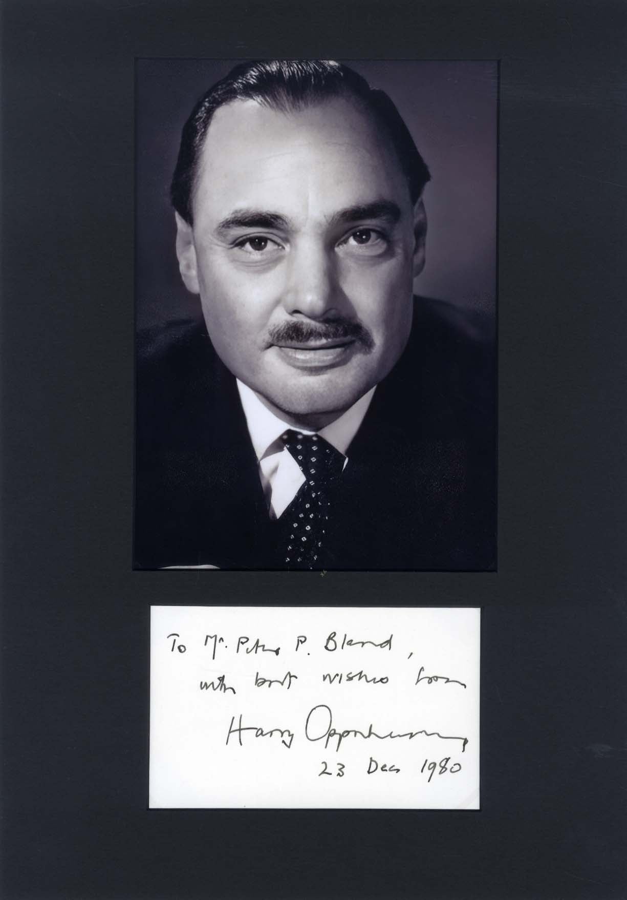 Harry Frederick Oppenheimer Autograph Autogramm | ID 15537685627261