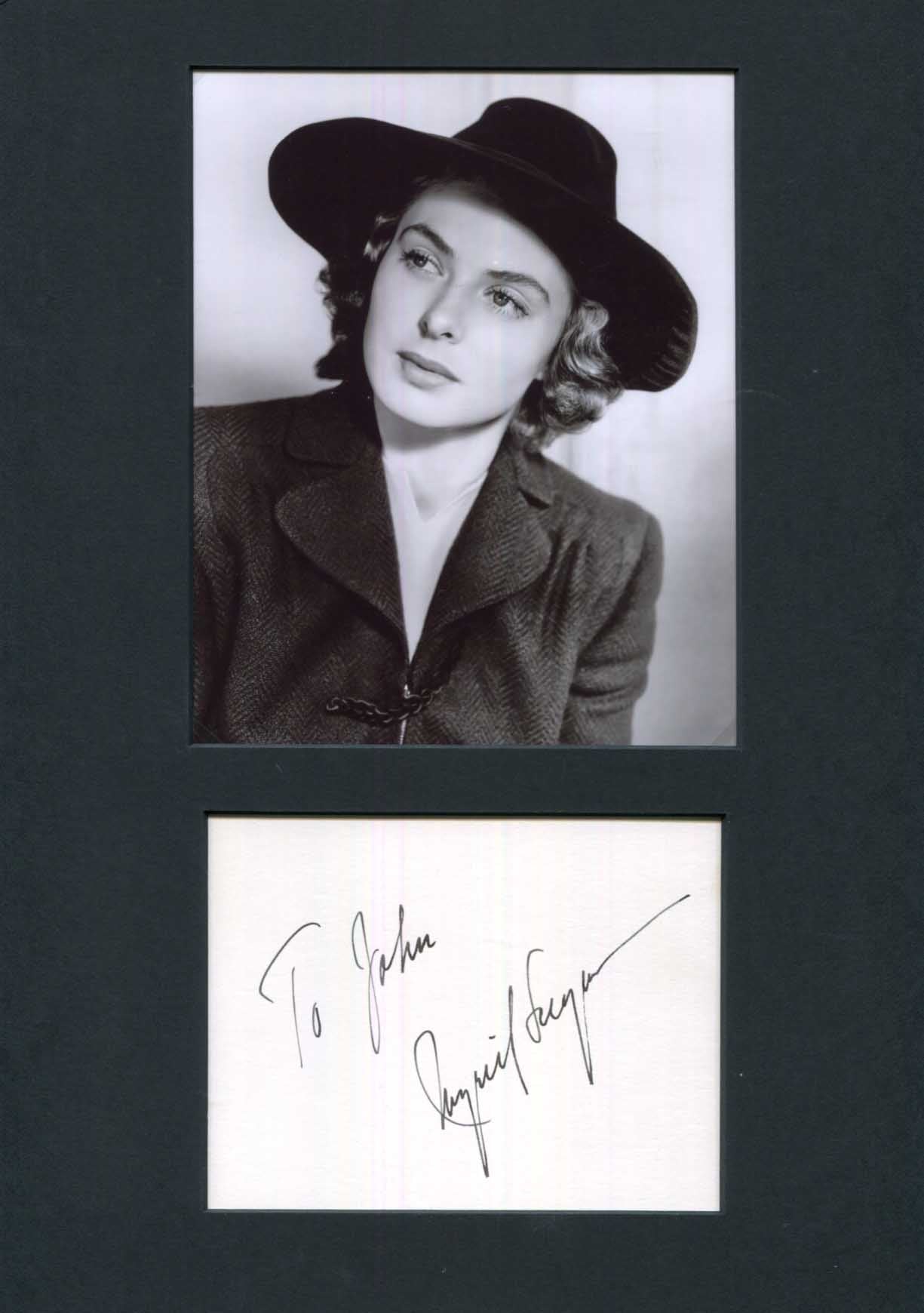 Ingrid Bergmann Autograph Autogramm | ID 15540712931709