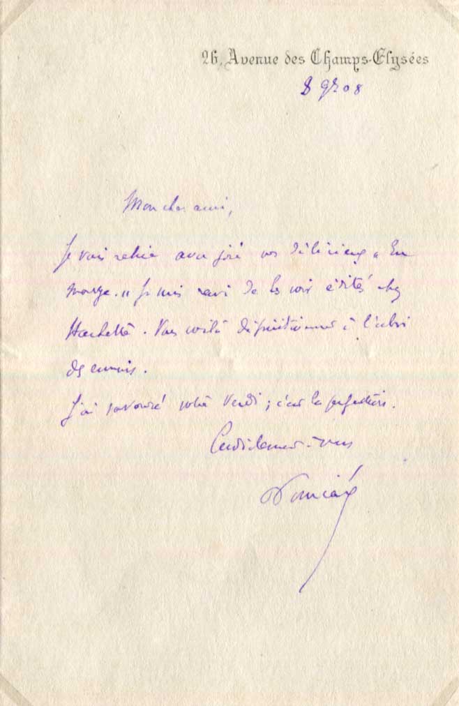 Raymond Poincaré Autogramm