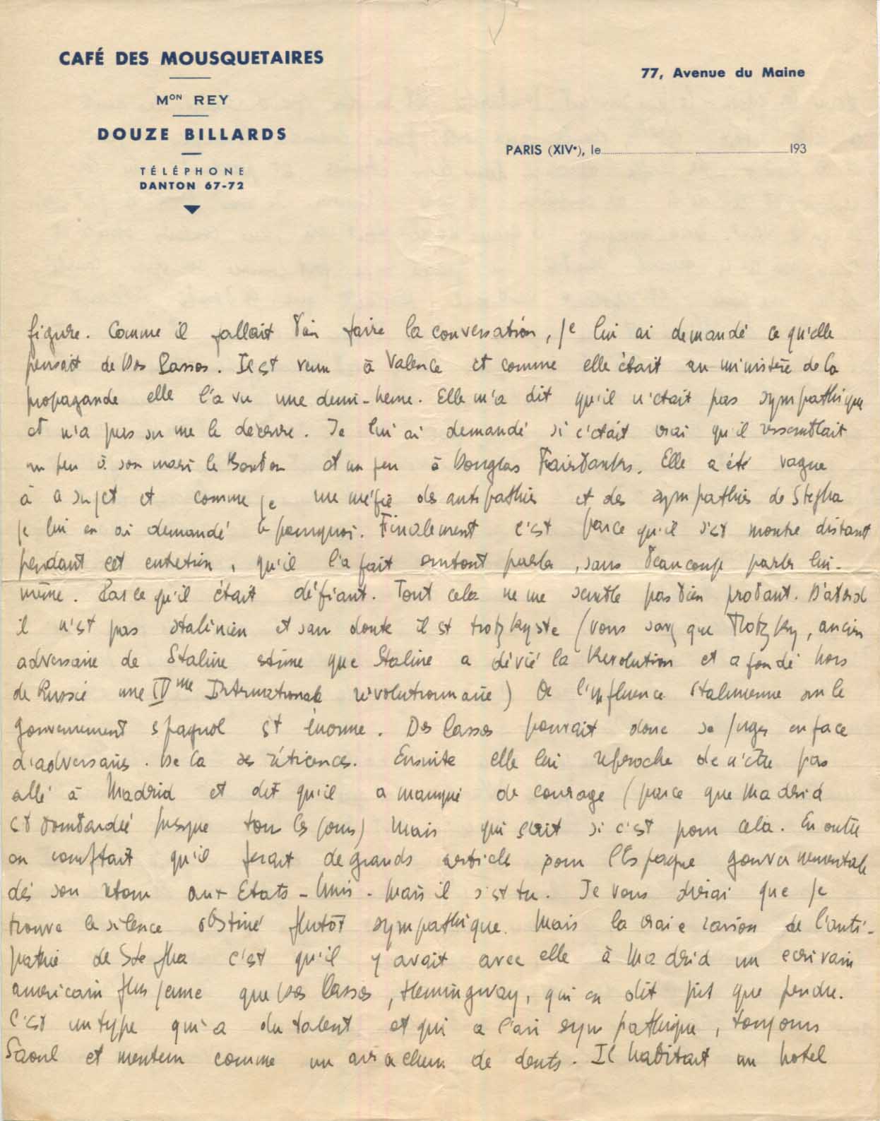 Jean-Paul Sartre Autograph