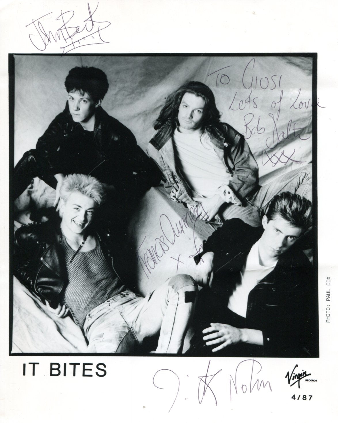 It Bites (band) Autographs