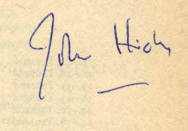John Richard Hicks Autograph