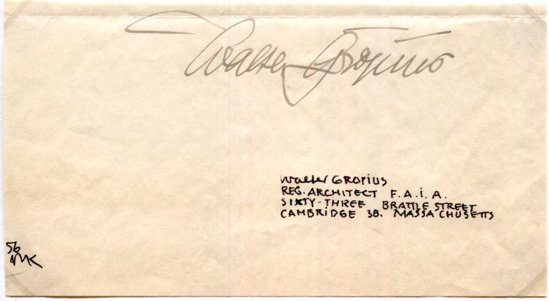 Walter Gropius Autograph Autogramm | ID 15604635730301