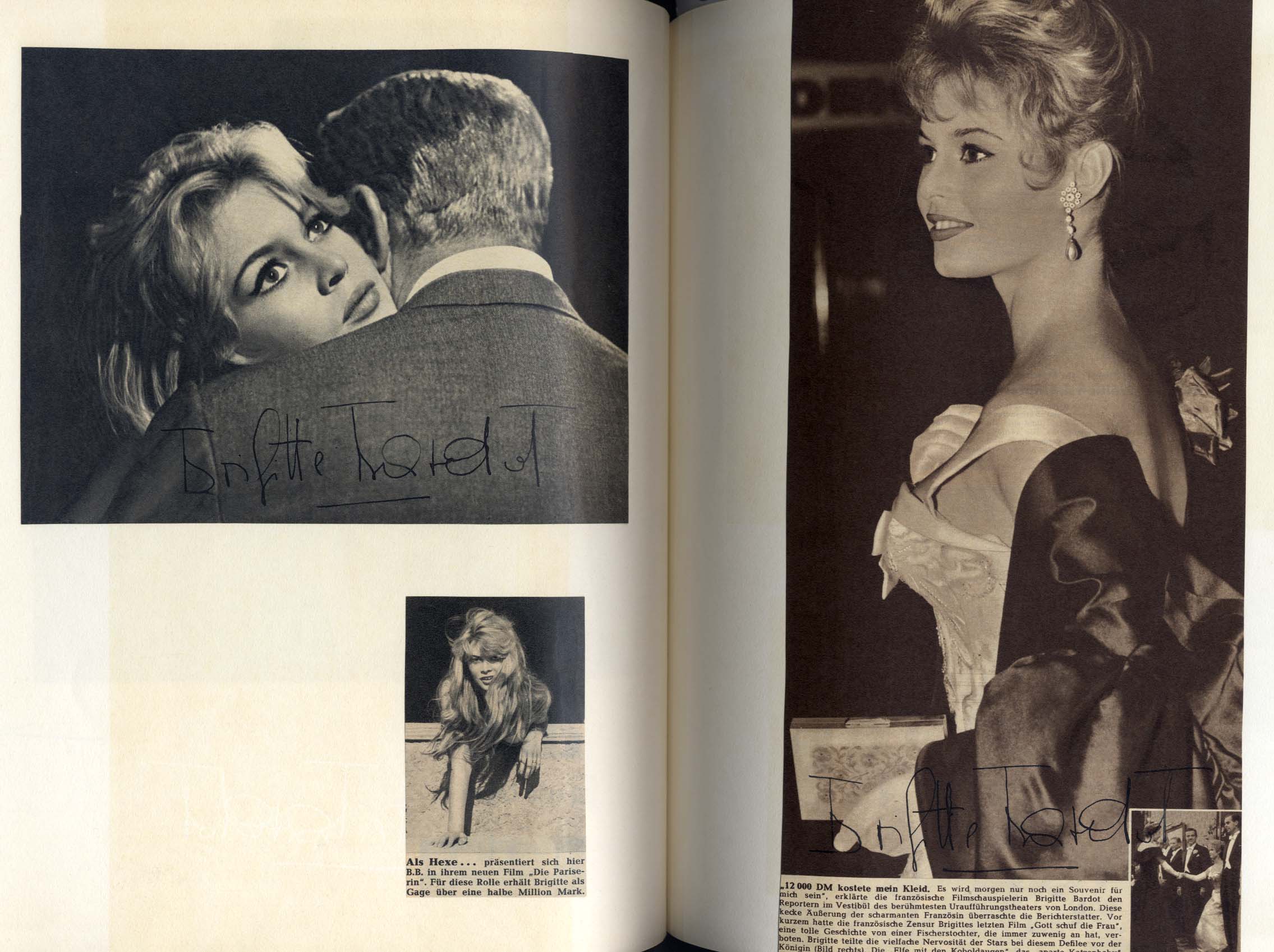 Brigitte Bardot & Gina Lollobrigida Autographs