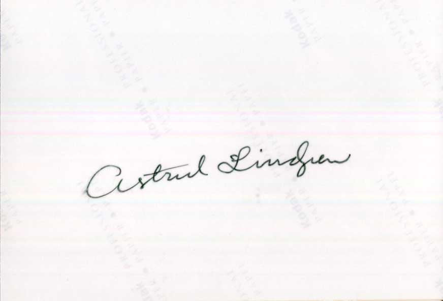 Astrid Lindgren Autograph Autogramm | ID 15637896233341