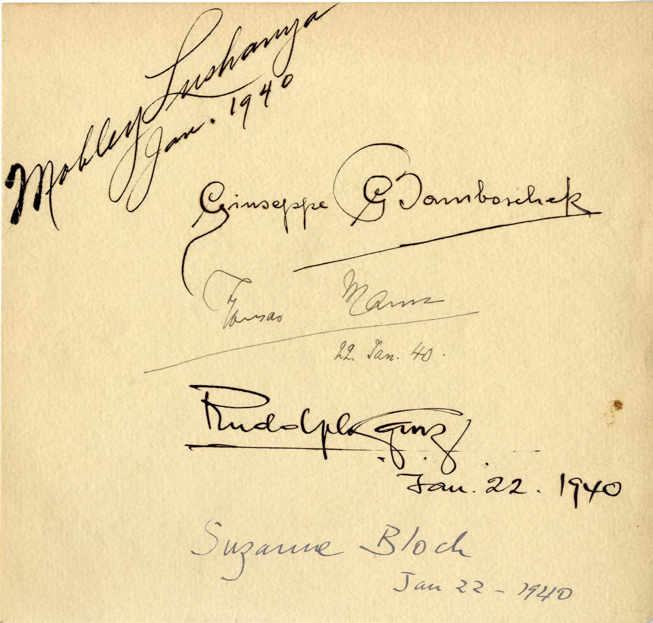 Thomas Mann & Notables Autograph Autogramm | ID 15651556819325