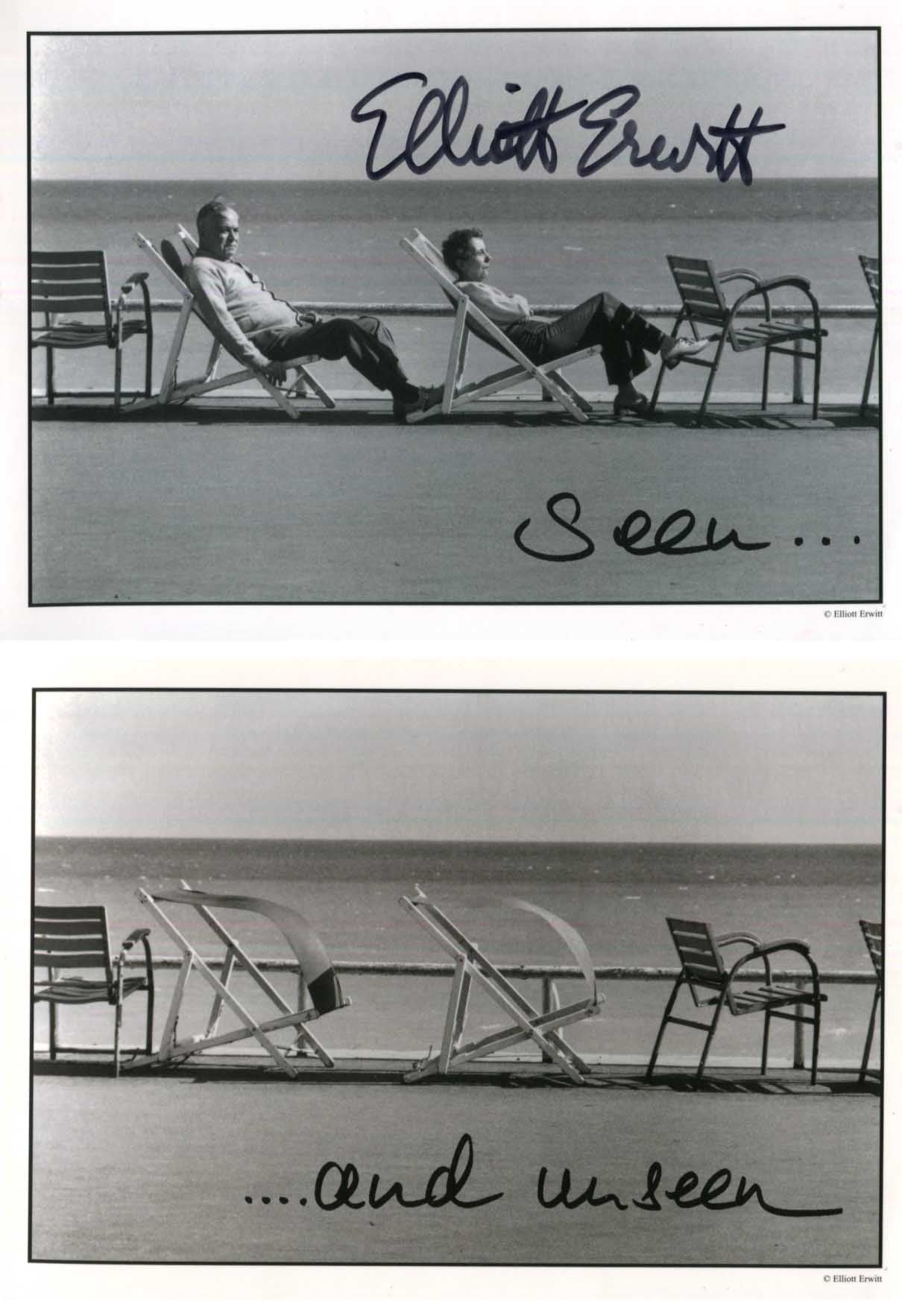 Elliott Erwitt autograph, promotion folding card signed