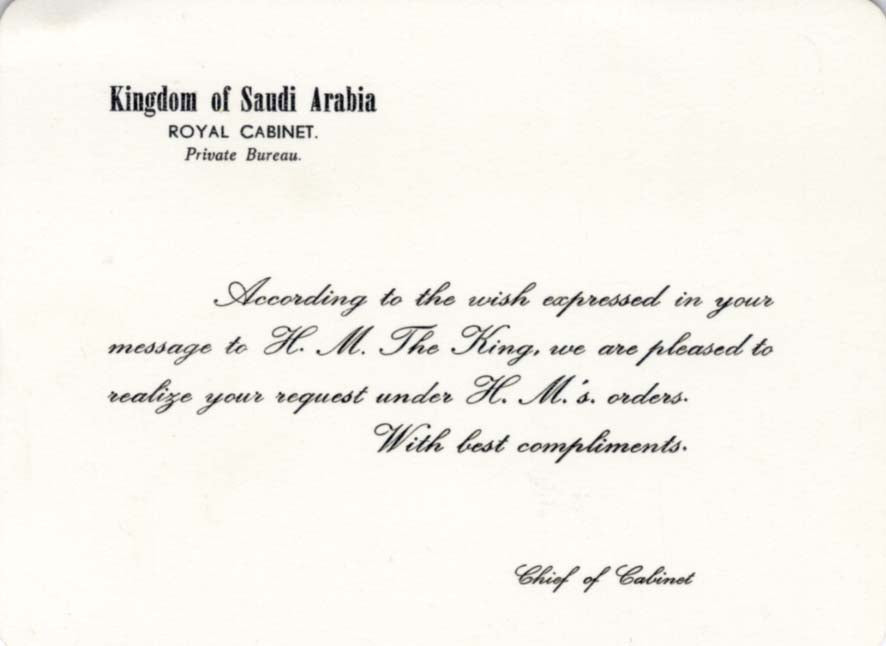 König Faisal Autogramm