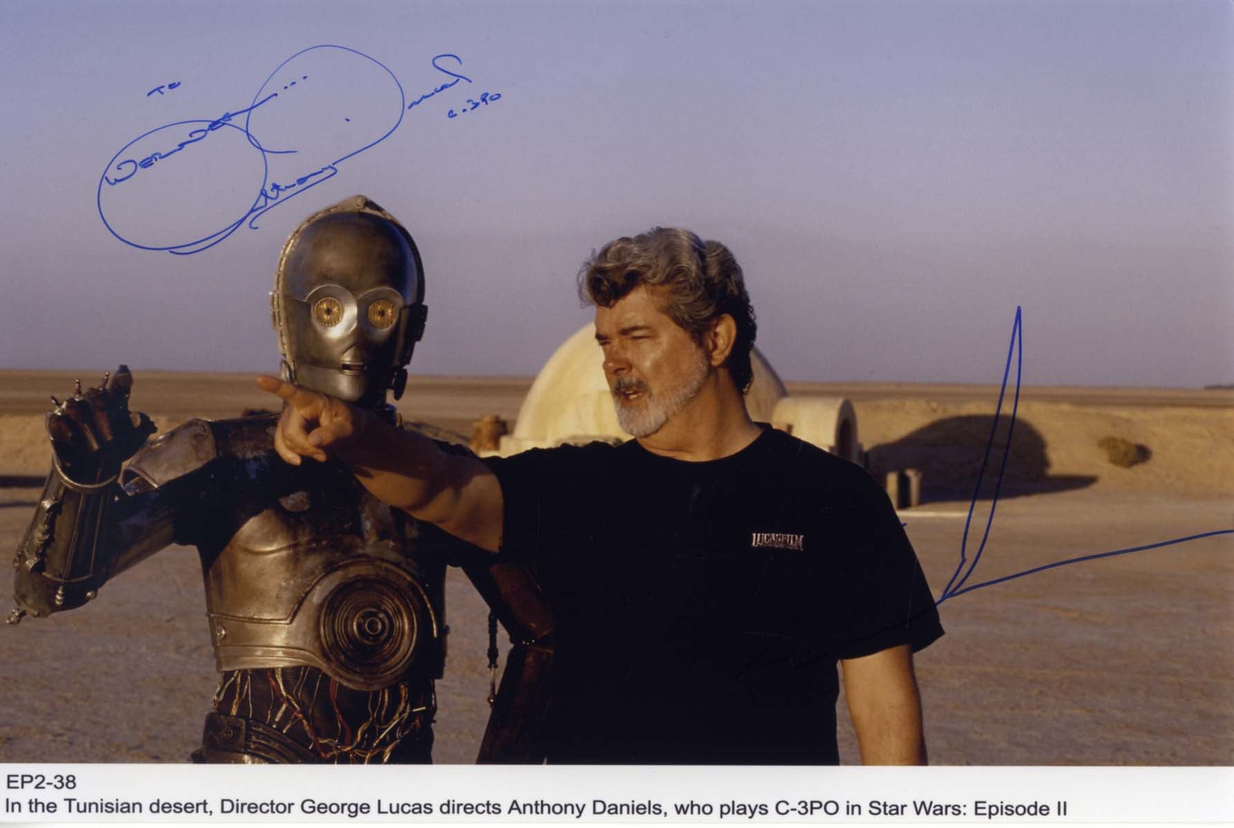Anthony Daniels & George Lucas `STAR WARS` Autographs
