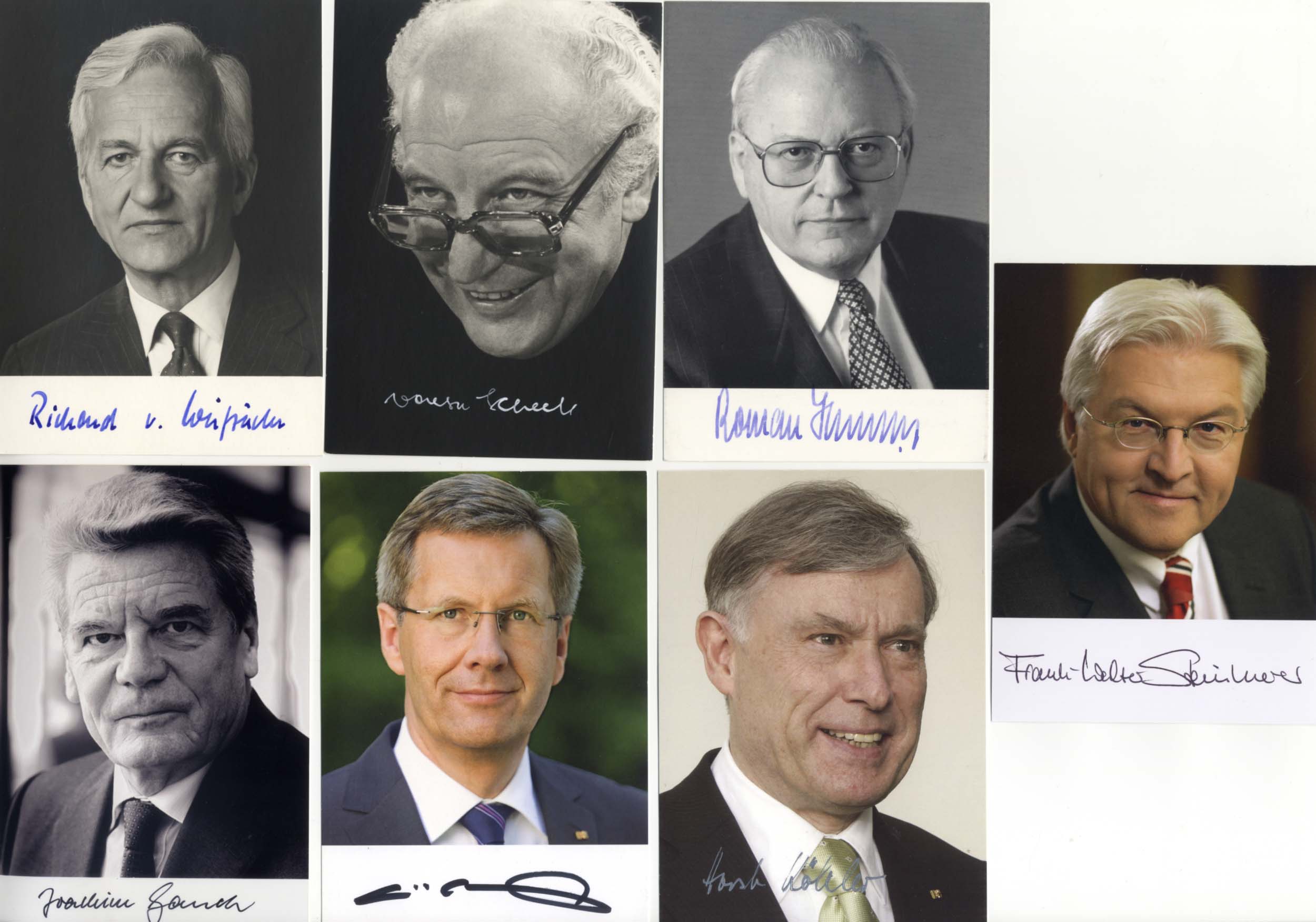 Presidents of Germany (7) Autographs