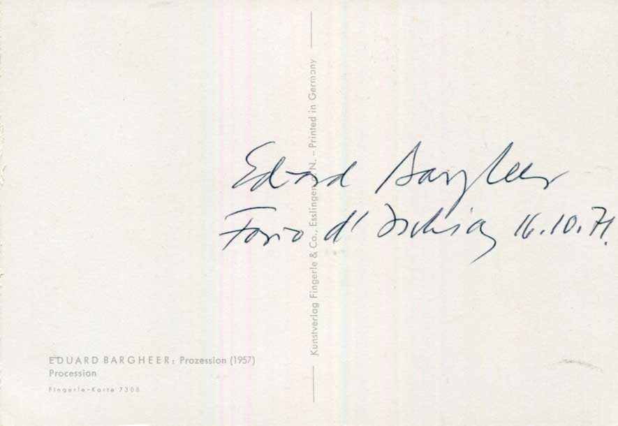 Eduard Bargheer Autograph