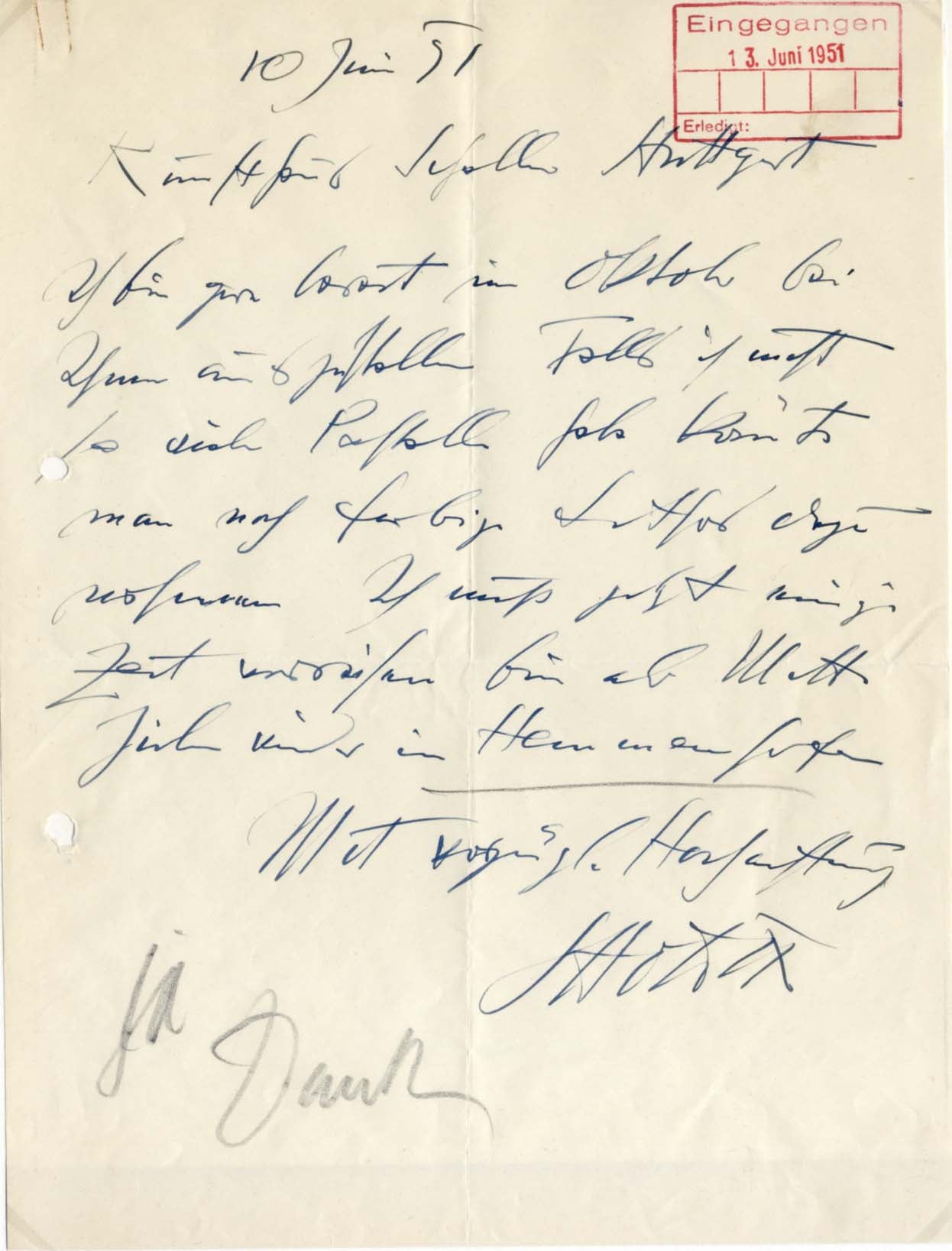 Otto Dix Autograph