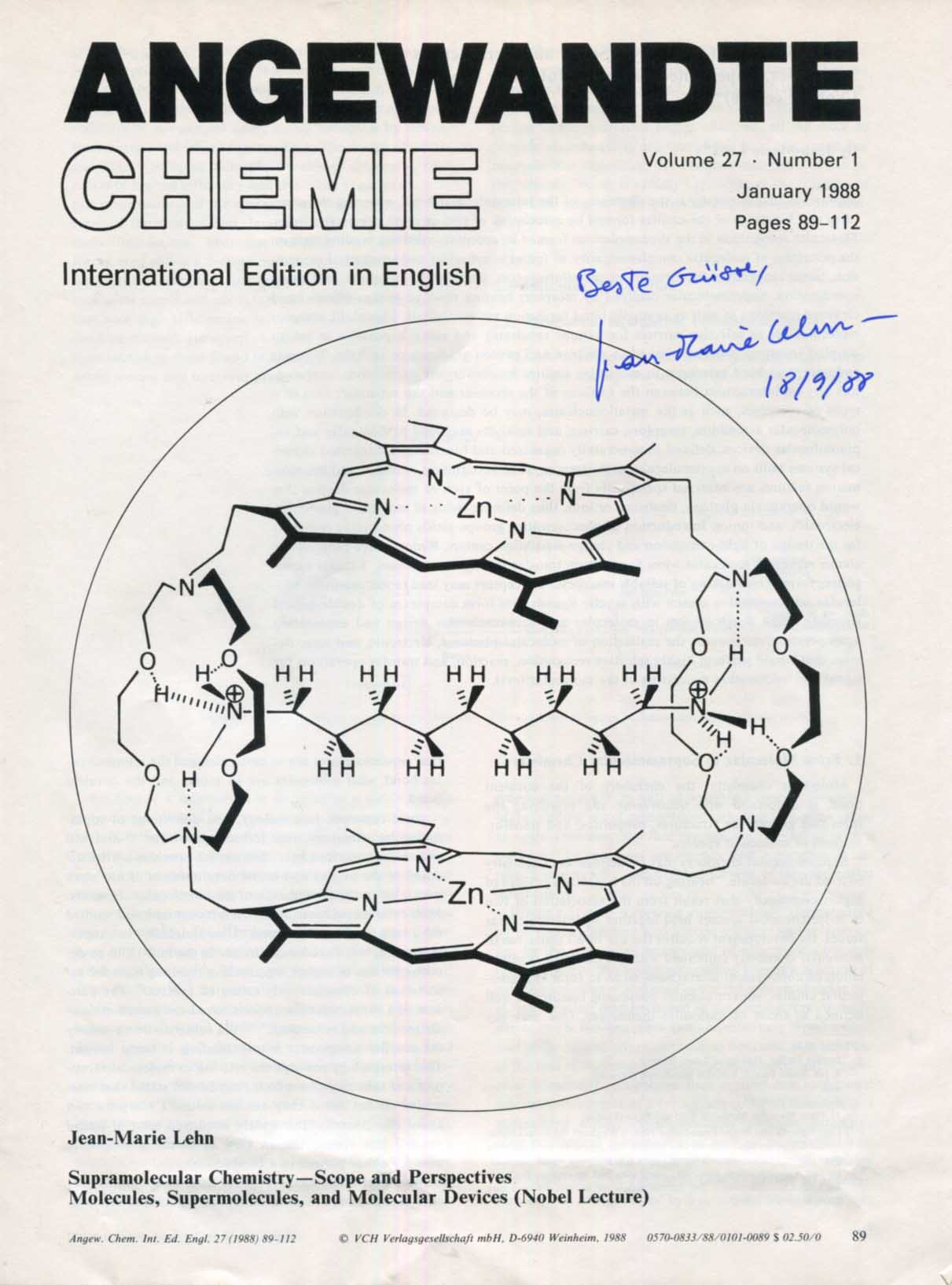 Jean-Marie Lehn Autograph