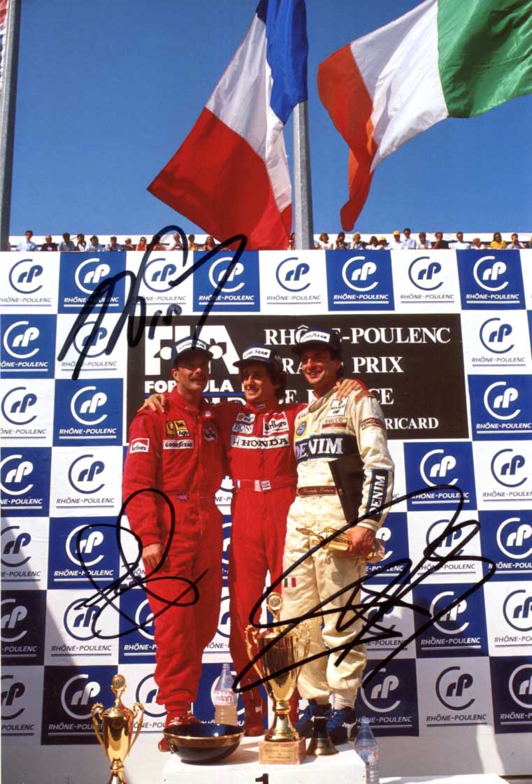 Alain Prost & Mansell & Patrese Autograph Autogramm | ID 15742759928189