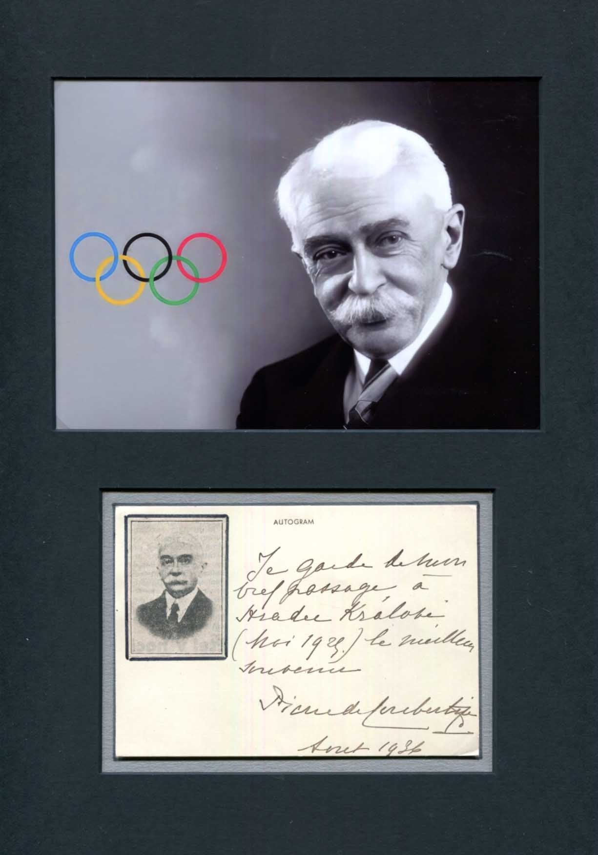Pierre de Coubertin Autograph