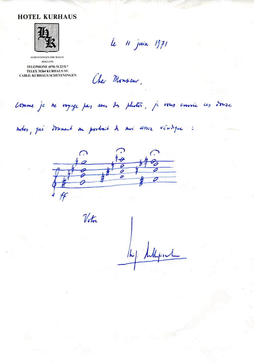 Luigi Dallapiccola Autograph