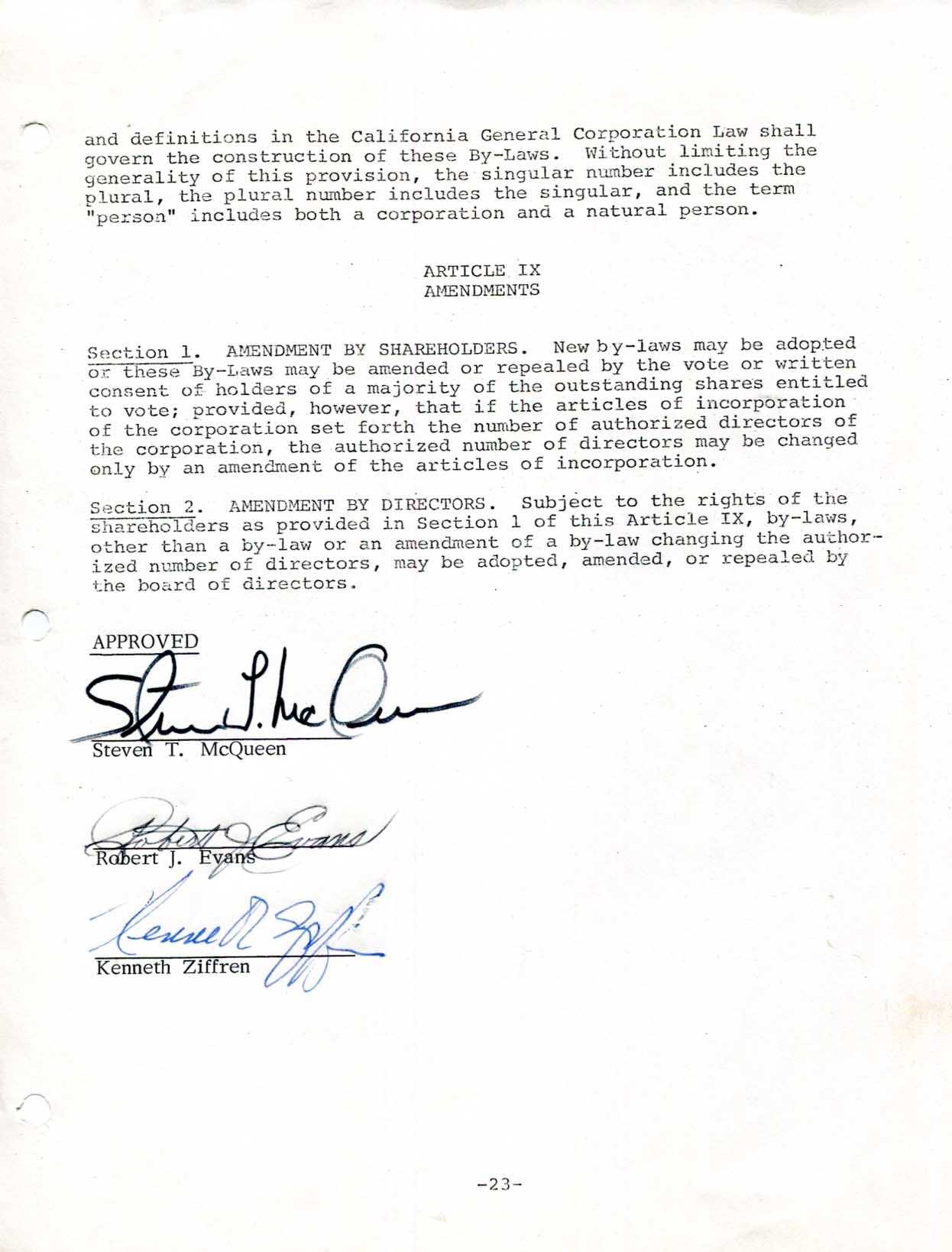 Steve McQueen Autograph