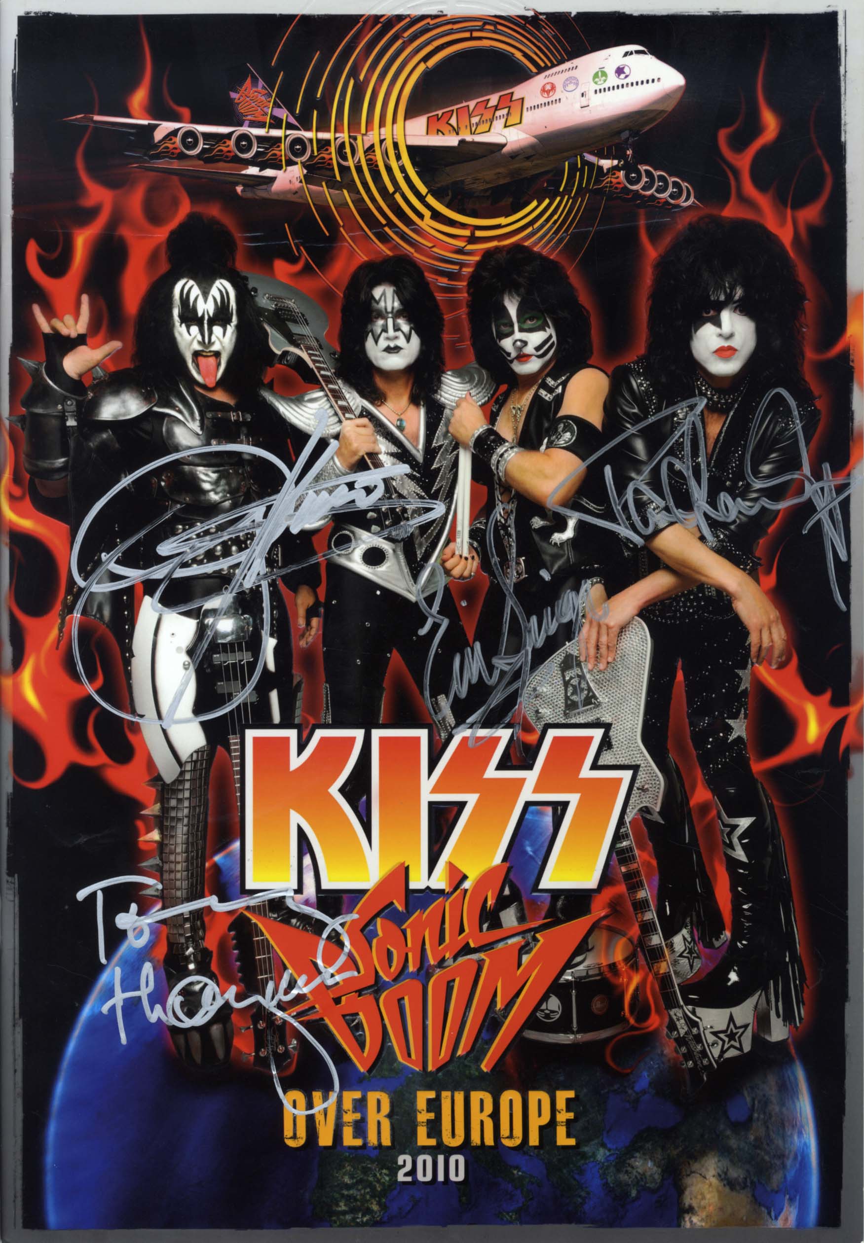 激レア!KISS ALL4 サイン入り '77＆'78 ツアーパンフ♪（訳あり） KISS (band) autographs, IP signed oversize promotion programme