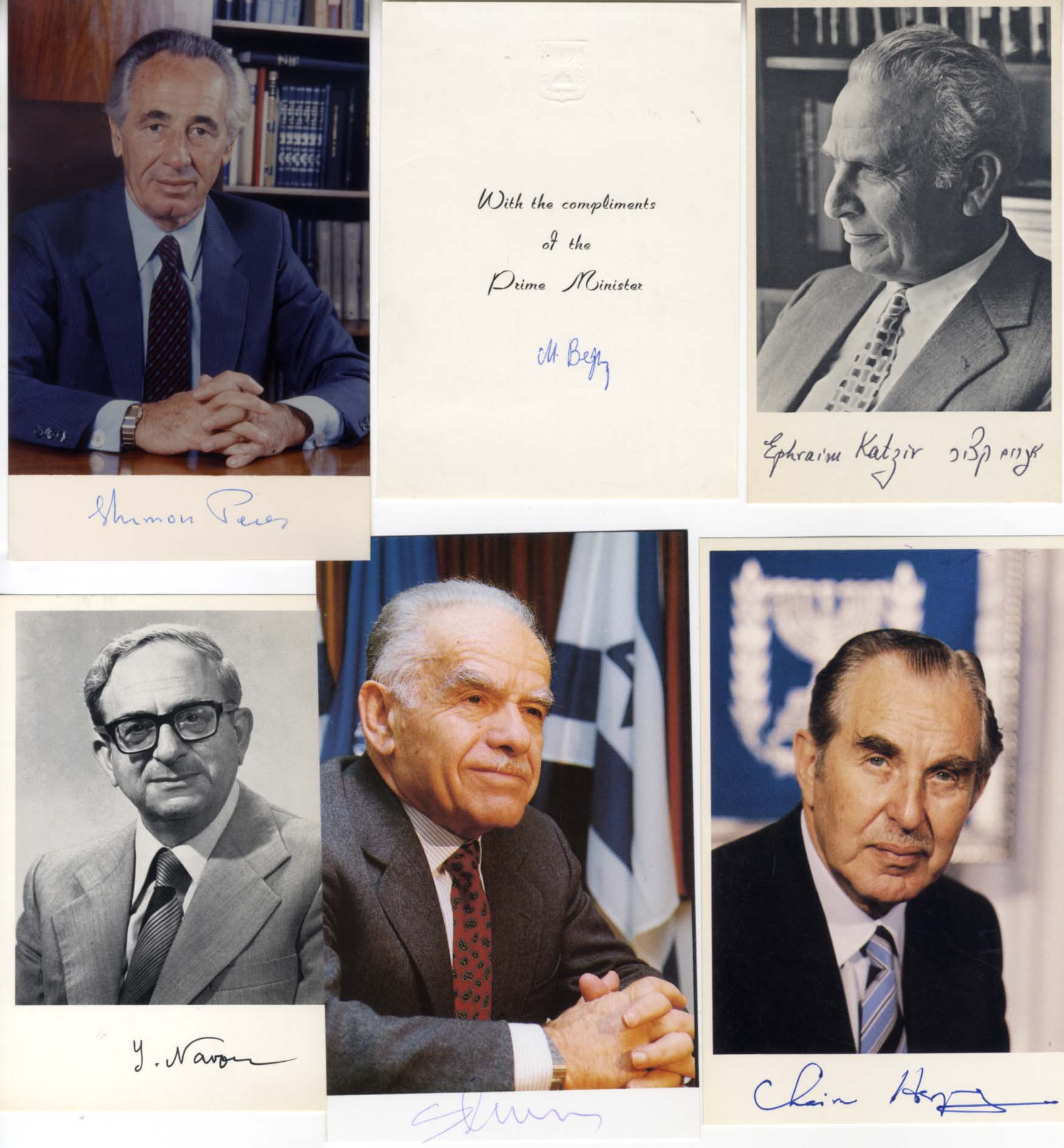 Israeli Politicians Autographs
