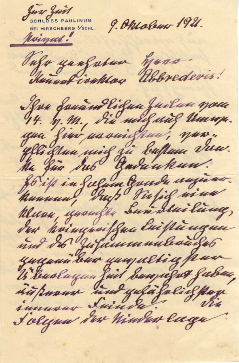 Alexander von Kluck Autogramm