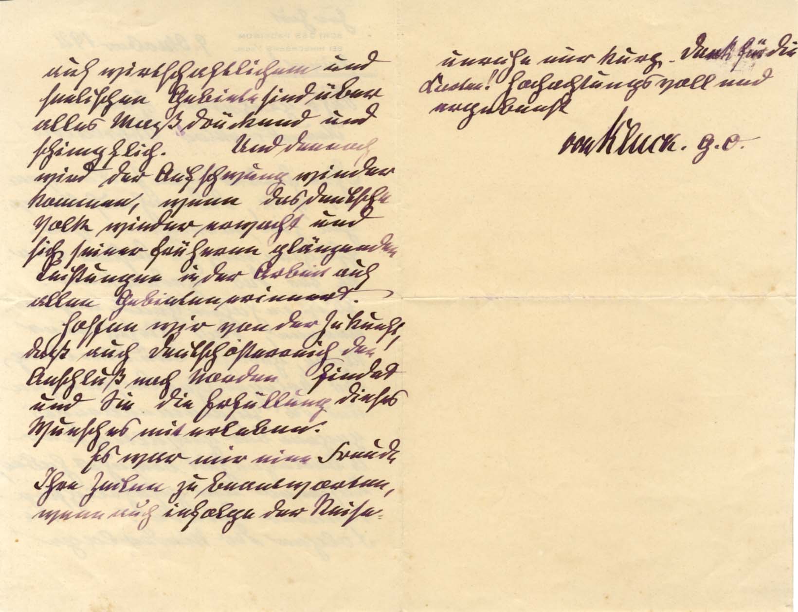 Alexander von Kluck Autograph