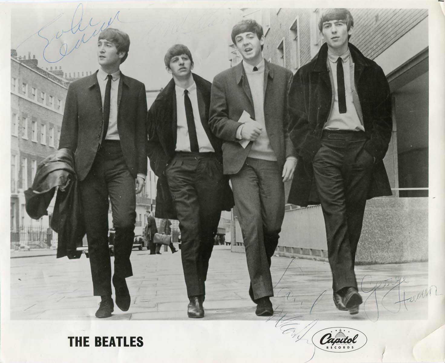 The Beatles (band) autographs, IP signed vintage photograph