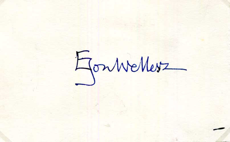 Egon Joseph Wellesz Autograph Autogramm | ID 15781012898173