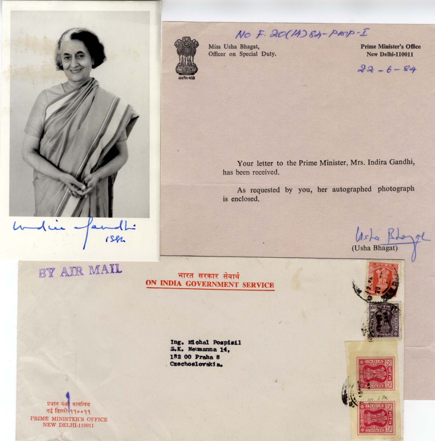 Indira Gandhi Autograph
