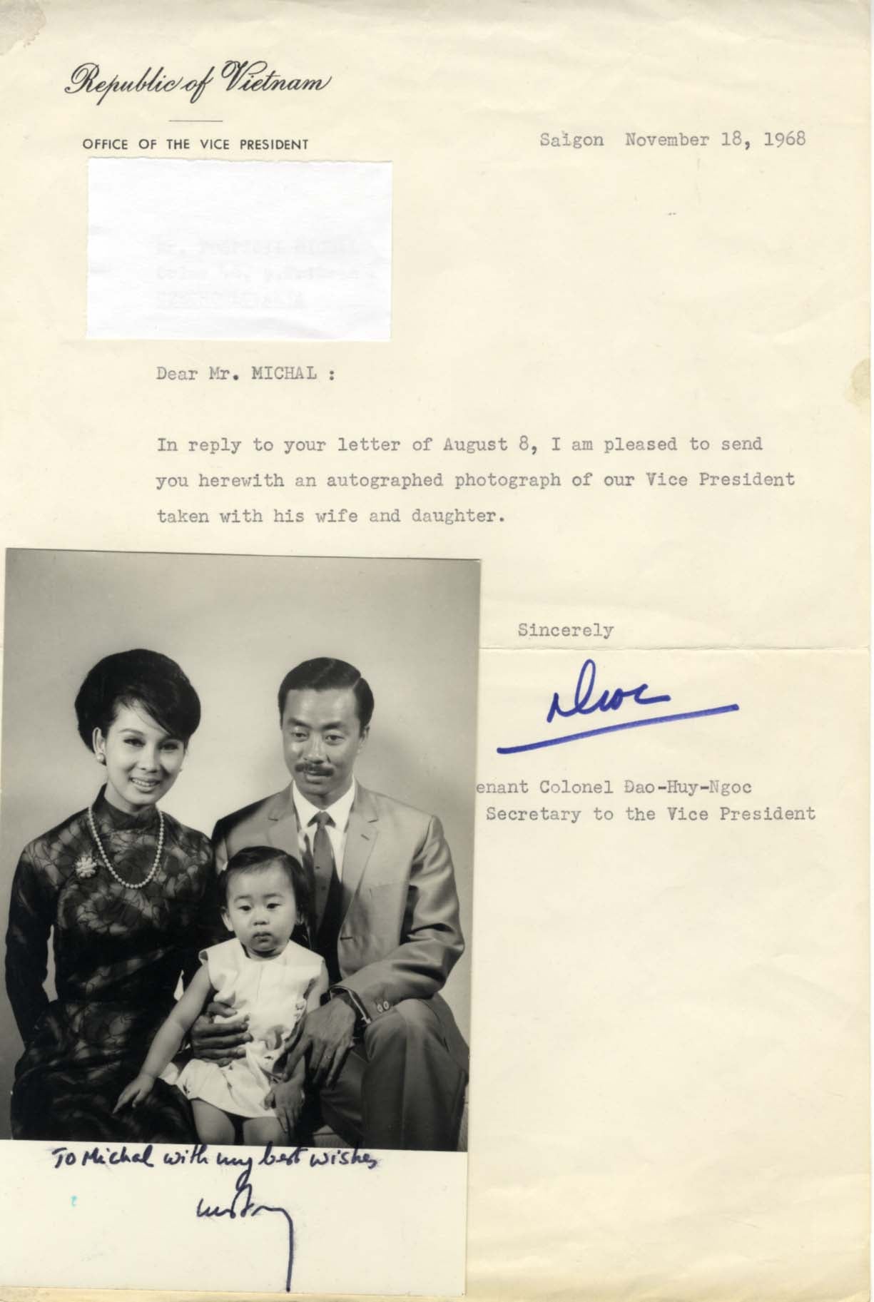 Nguyen Cao Ky Autograph