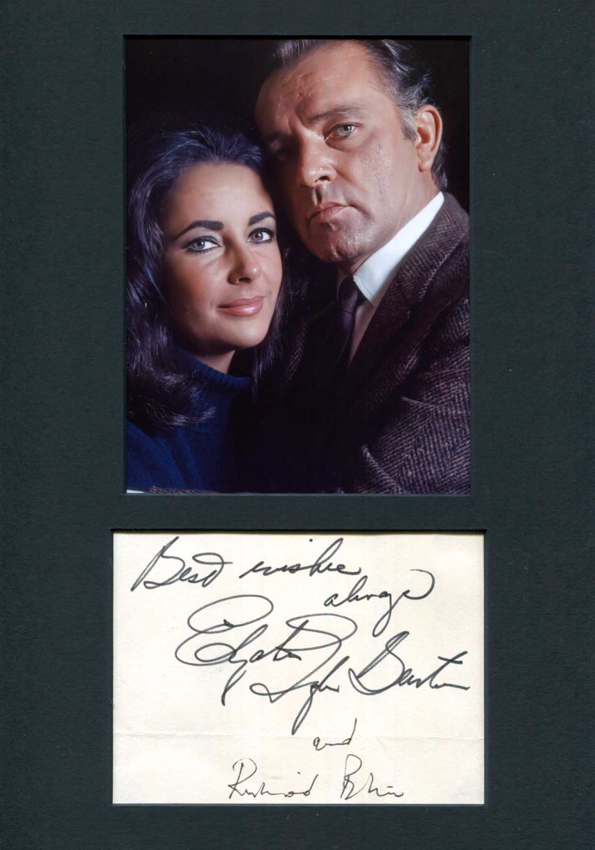 Elizabeth Taylor & Richard Burton autographs, signed album page