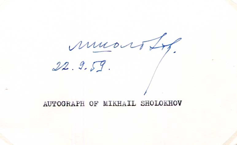 Mikhail Sholokhov Autogramm