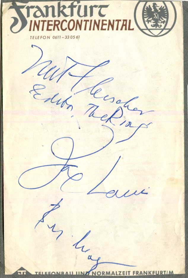 Joe Louis Autograph