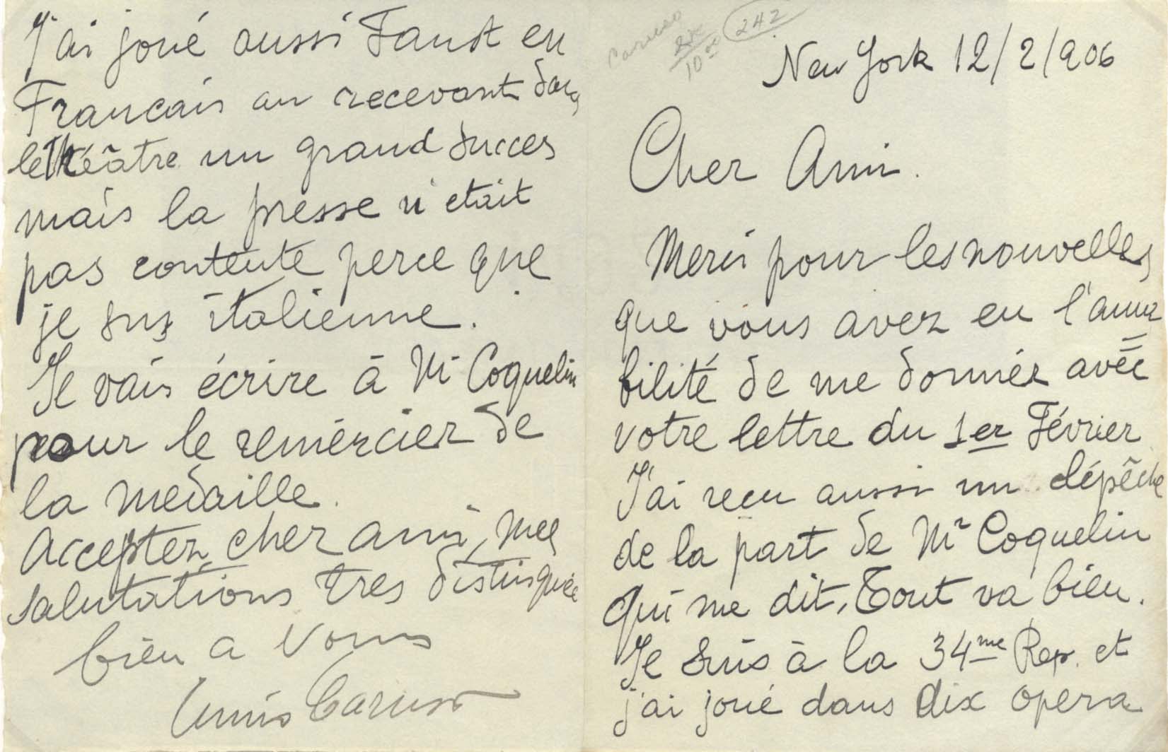 Enrico Caruso Autograph