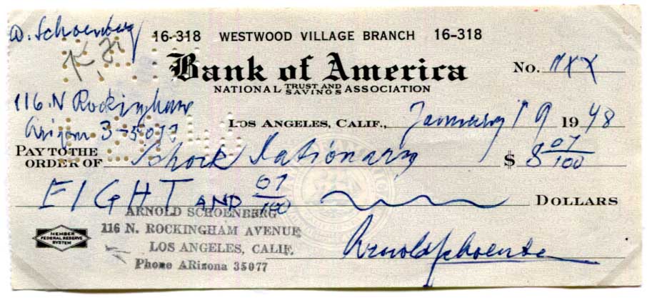 Arnold Schoenberg Autograph