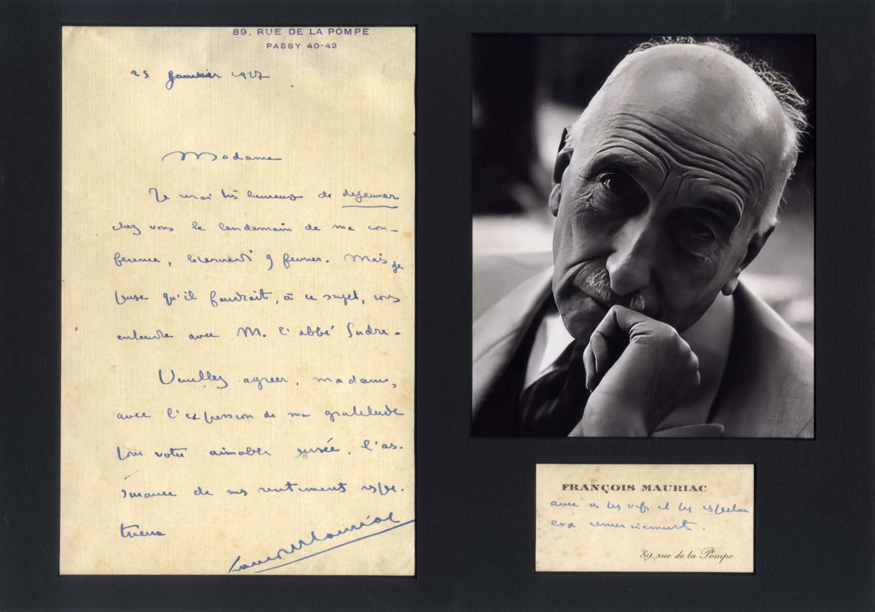 Francois Mauriac Autograph