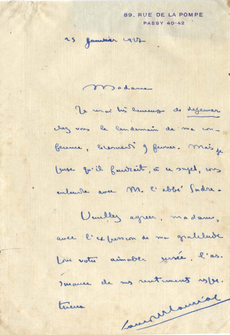 Francois Mauriac Autograph